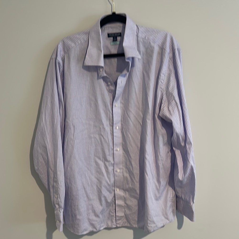 Peter Millar Blue and White Dress Shirt